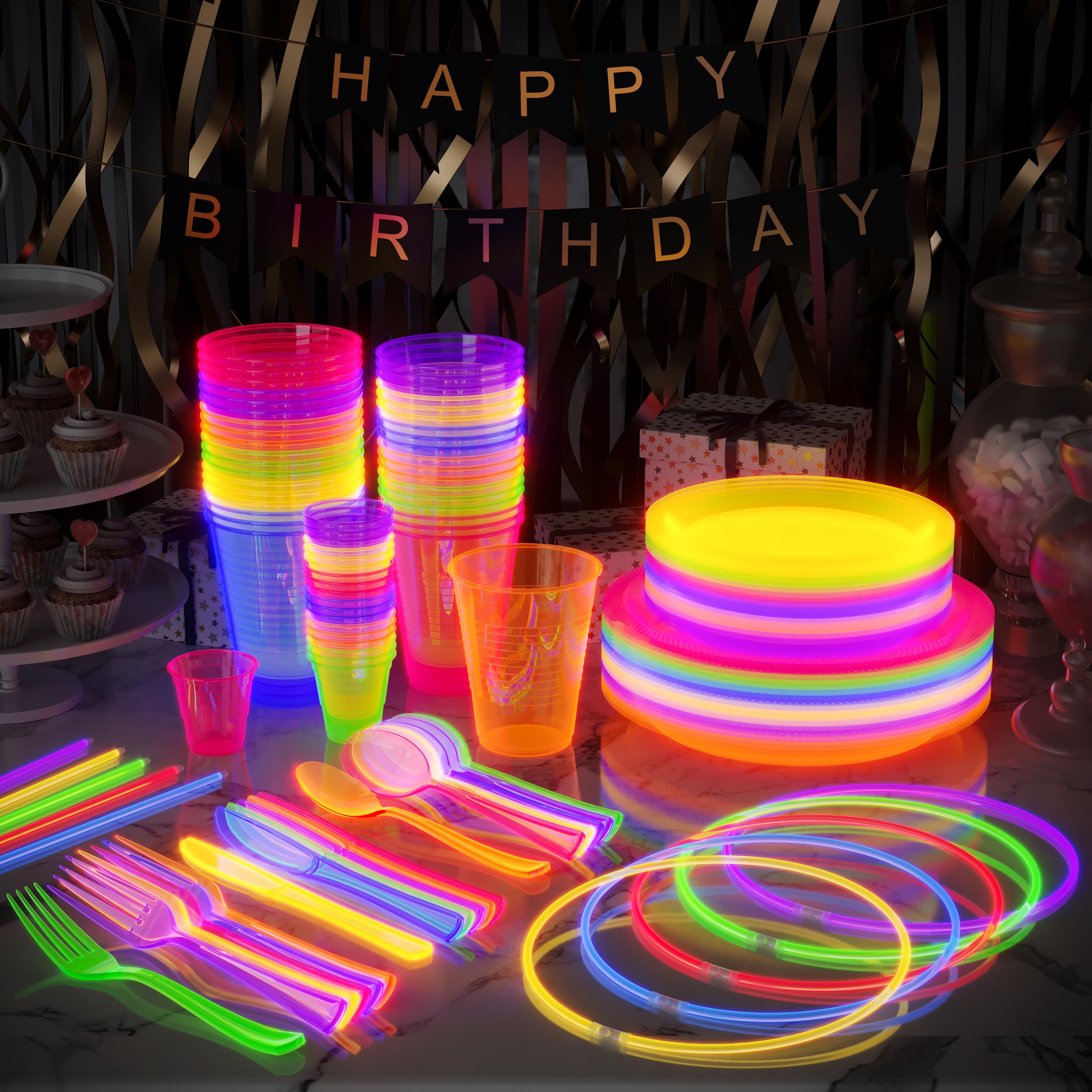 22in. Assorted Glow Necklaces (100)