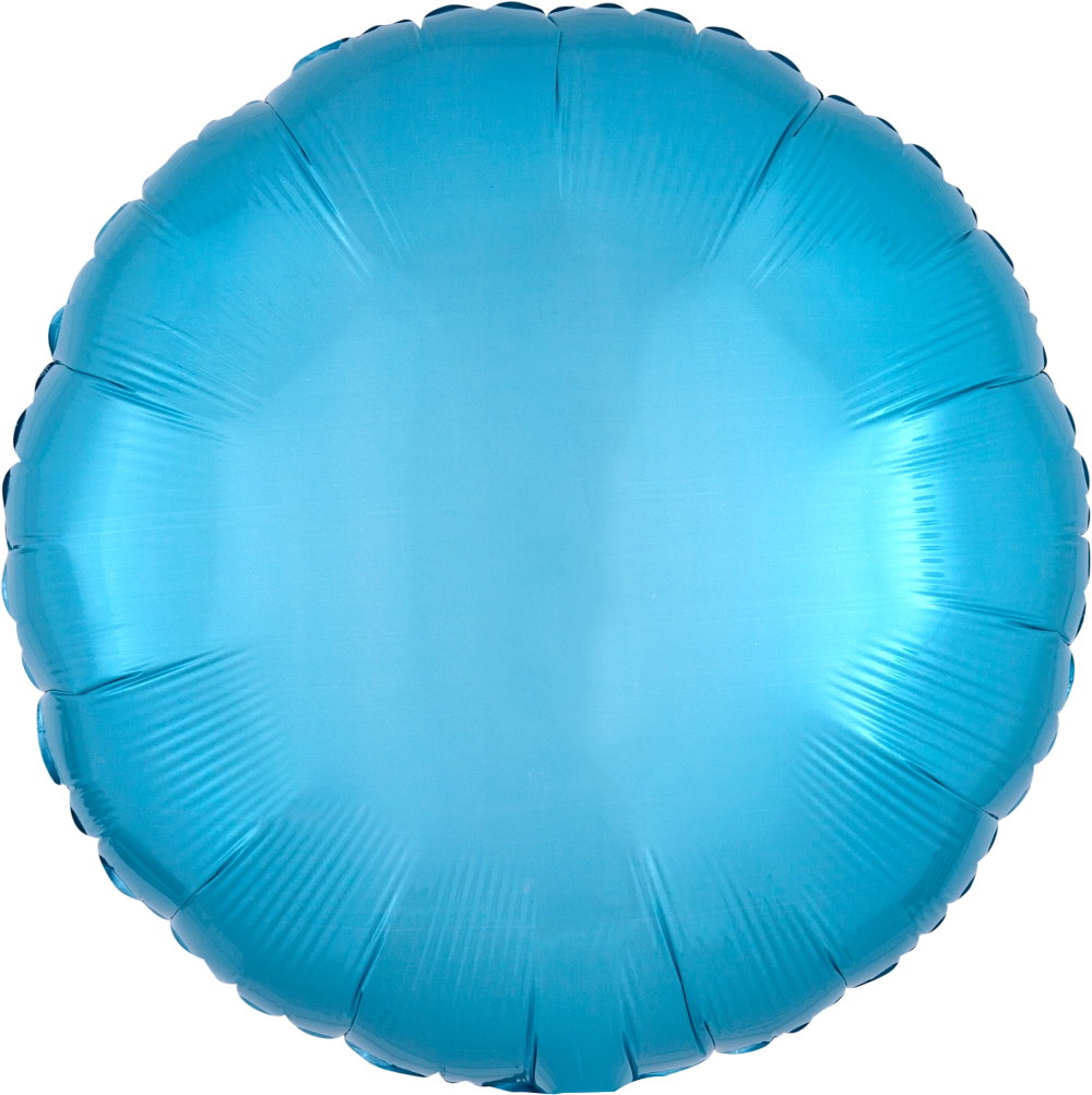 Caribbean Blue Metallic Foil Balloon - 18 Inch Circle