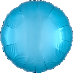 Caribbean Blue Metallic Foil Balloon - 18 Inch Circle