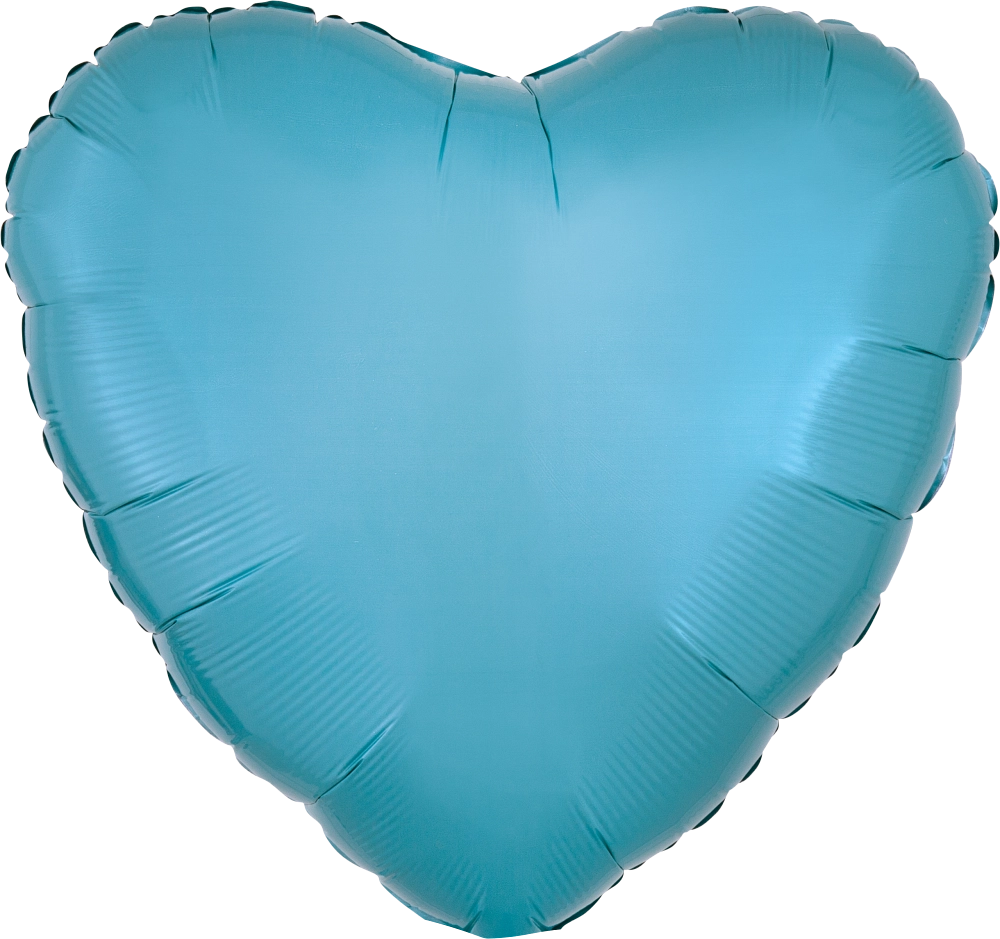 Caribbean Blue Foil Heart Balloon - 18-Inch