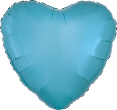 Caribbean Blue Foil Heart Balloon - 18-Inch