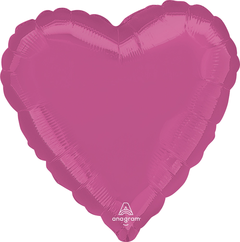 Bright Pink Heart Foil Balloon - 18 Inch