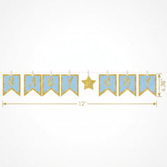 "Baby Boy" Glitter Clothespin Pennant Banner