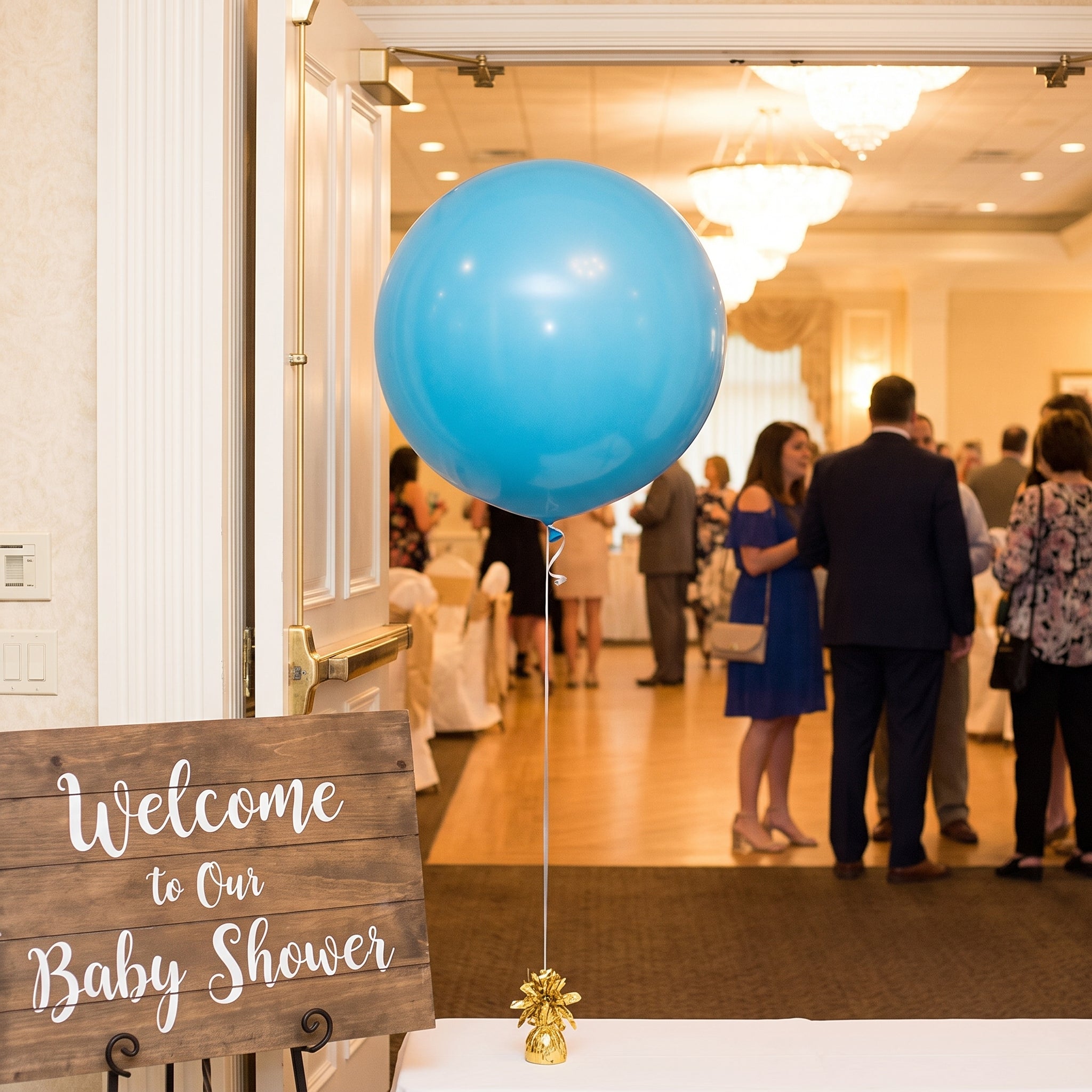 Caribbean Blue 24" Latex Balloons - 4 Pack