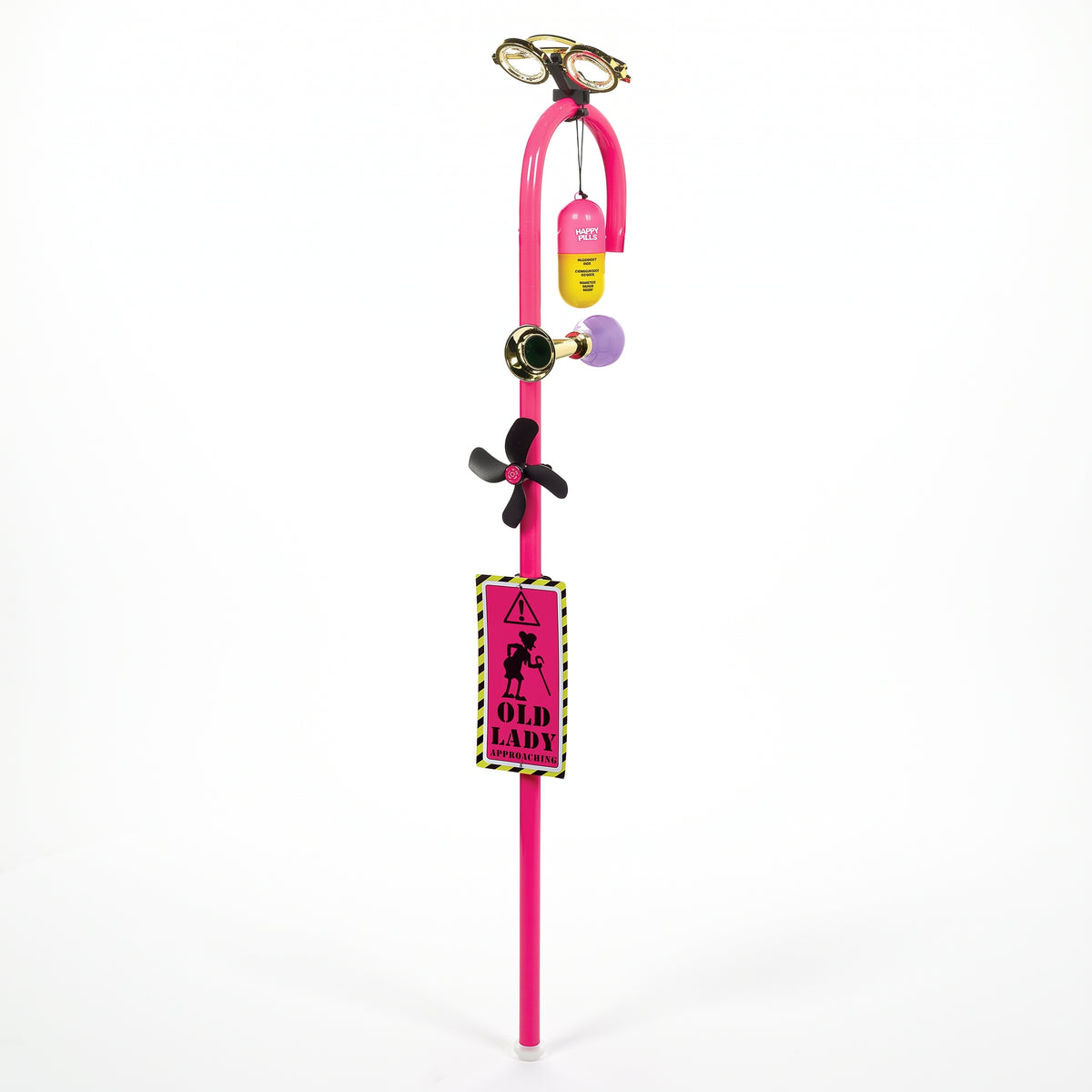 Over the Hill "Old Lady Approaching" Novelty Cane with Fun Accessories