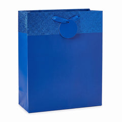 Large Glitter & Matte Gift Bag with Ribbon Handle