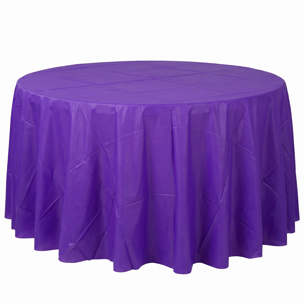 Vibrant Purple 84" Round Plastic Table Cover