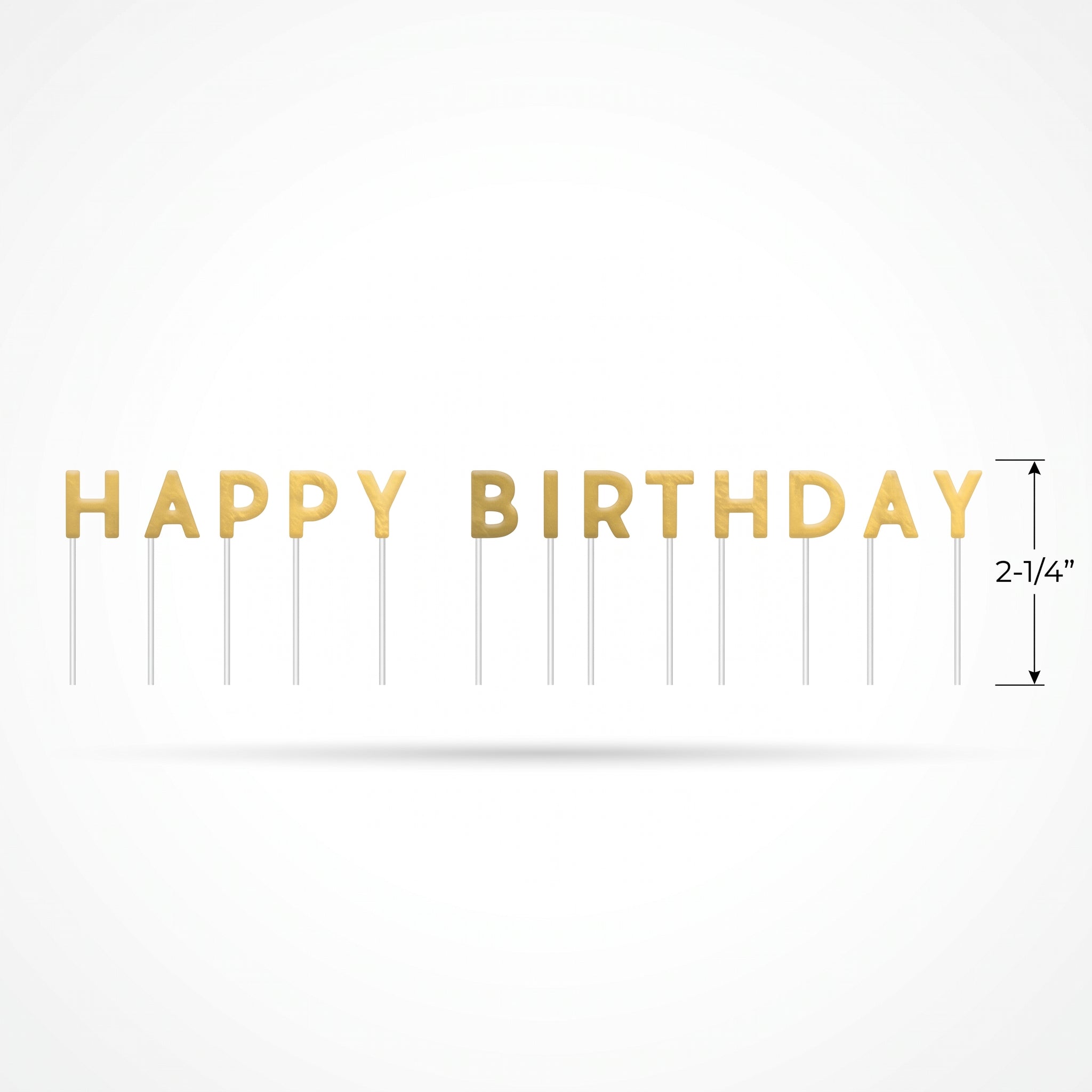 Gold "Happy Birthday" Pick Candle Set