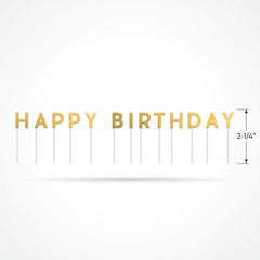 Gold "Happy Birthday" Pick Candle Set