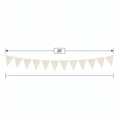 Customizable Glitter White Pennant Banner, 20 ft
