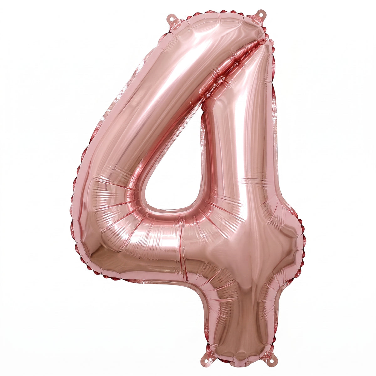 Rose Gold Cursive Number 4 Foil Balloon - Air-Filled, 8-Inch