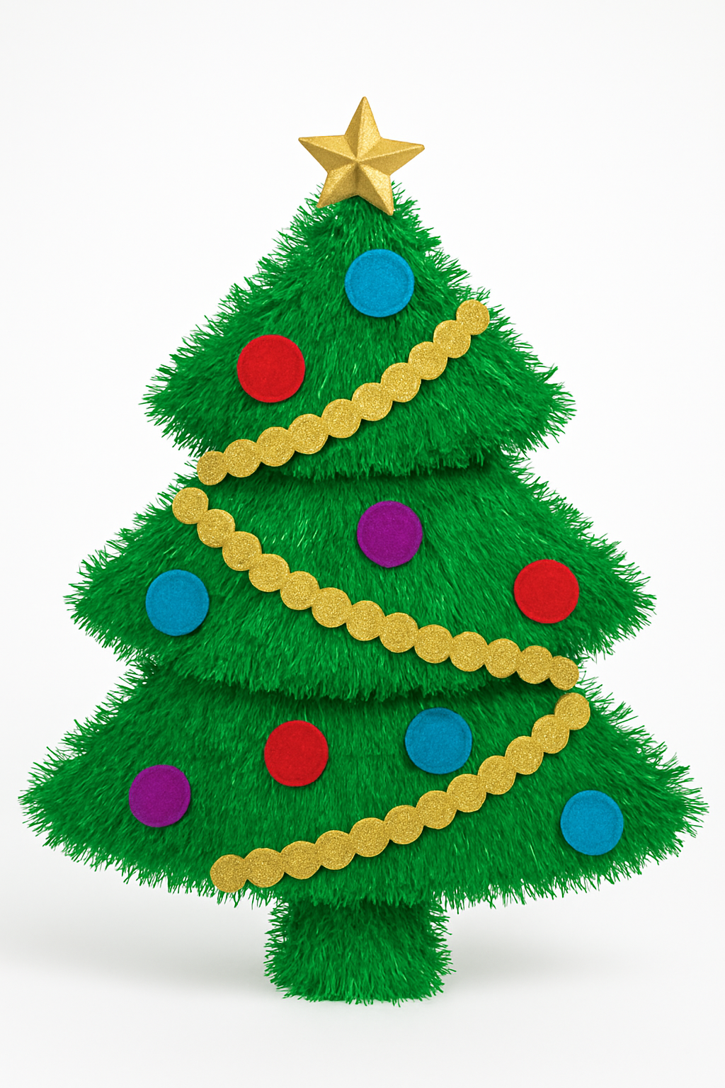 Deluxe Tinsel Christmas Tree with Prismatic Ornaments