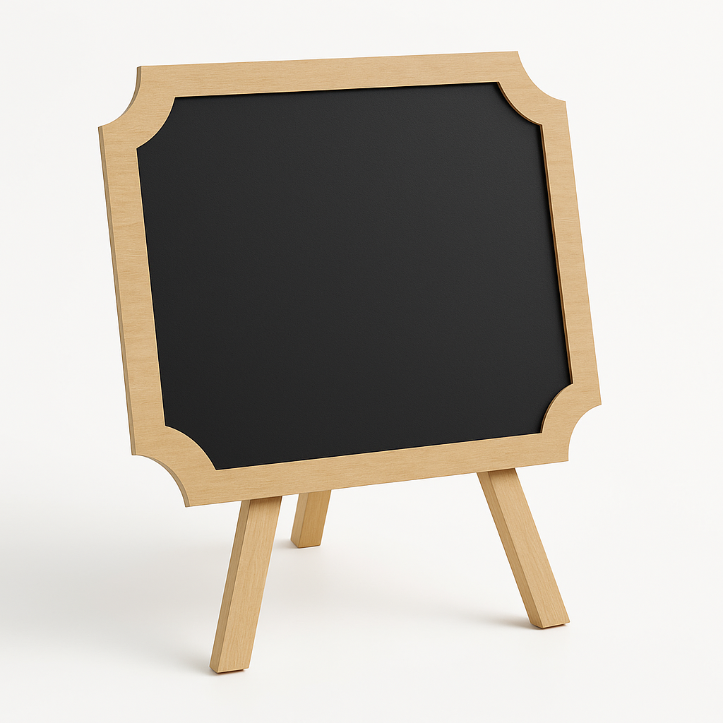 Elegant Chalkboard Wood Easel Signs - Set of 2