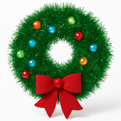 Festive Mini 3D Tinsel Wreath with Bow