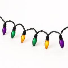 Vibrant Mardi Gras String Lights - 100 Bulb Set