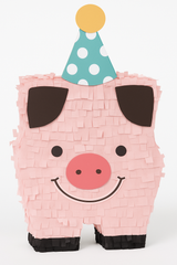 Mini Farm Pig Pinata Decoration for Baby's First Birthday
