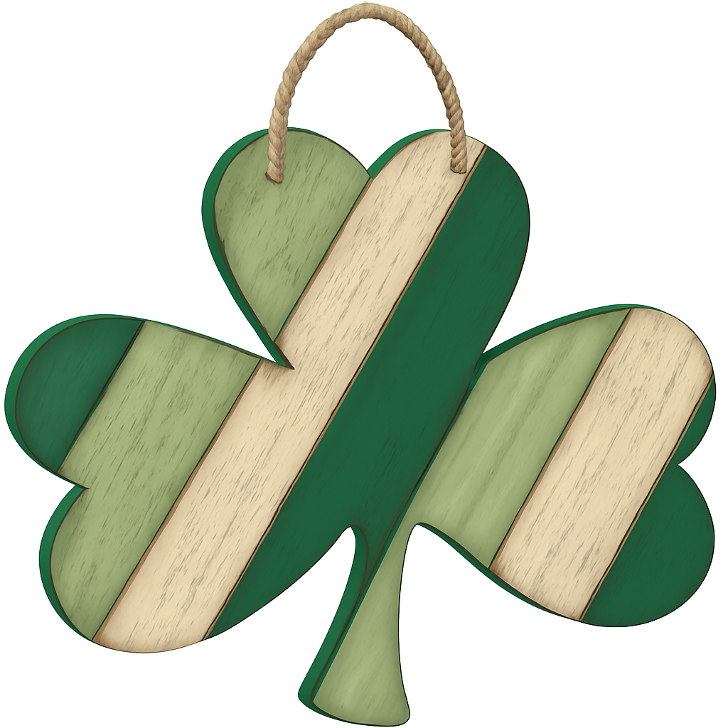 Rustic Striped Shamrock Hanging Sign for St. Patrick's Day