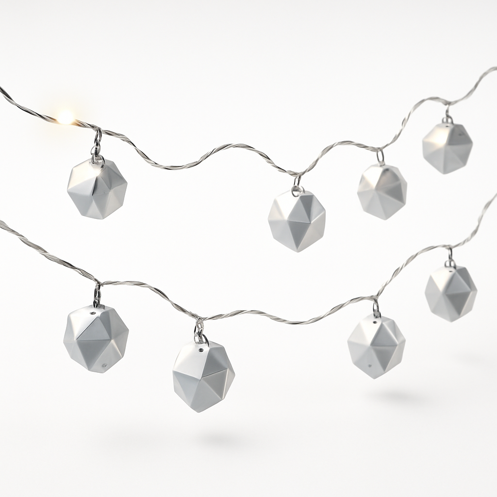 Gemstone Fairy LED String Lights - Silver, 5.5 ft, 18 Lights