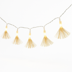 Gold Tassel LED String Lights - 5 ft, Battery Operated