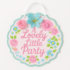 Elegant Tea Party Floral Welcome Sign