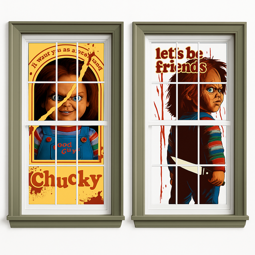 Child's Play Chucky Halloween Window Silhouettes