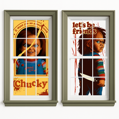 Child's Play Chucky Halloween Window Silhouettes