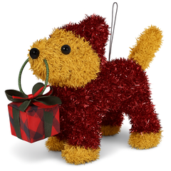Sparkling 3D Tinsel Dog Christmas Centerpiece