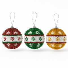 Festive 3D Tinsel Ornament - Assorted Designs