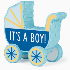 Mini Blue Baby Carriage Pinata Decoration