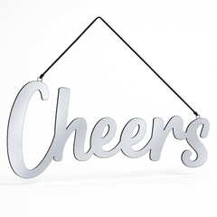 Cheers Hanging Mirror Sign for New Year's Eve