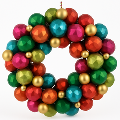 Christmas Merry Everything Colorful Ball Wreath, 18-Inch