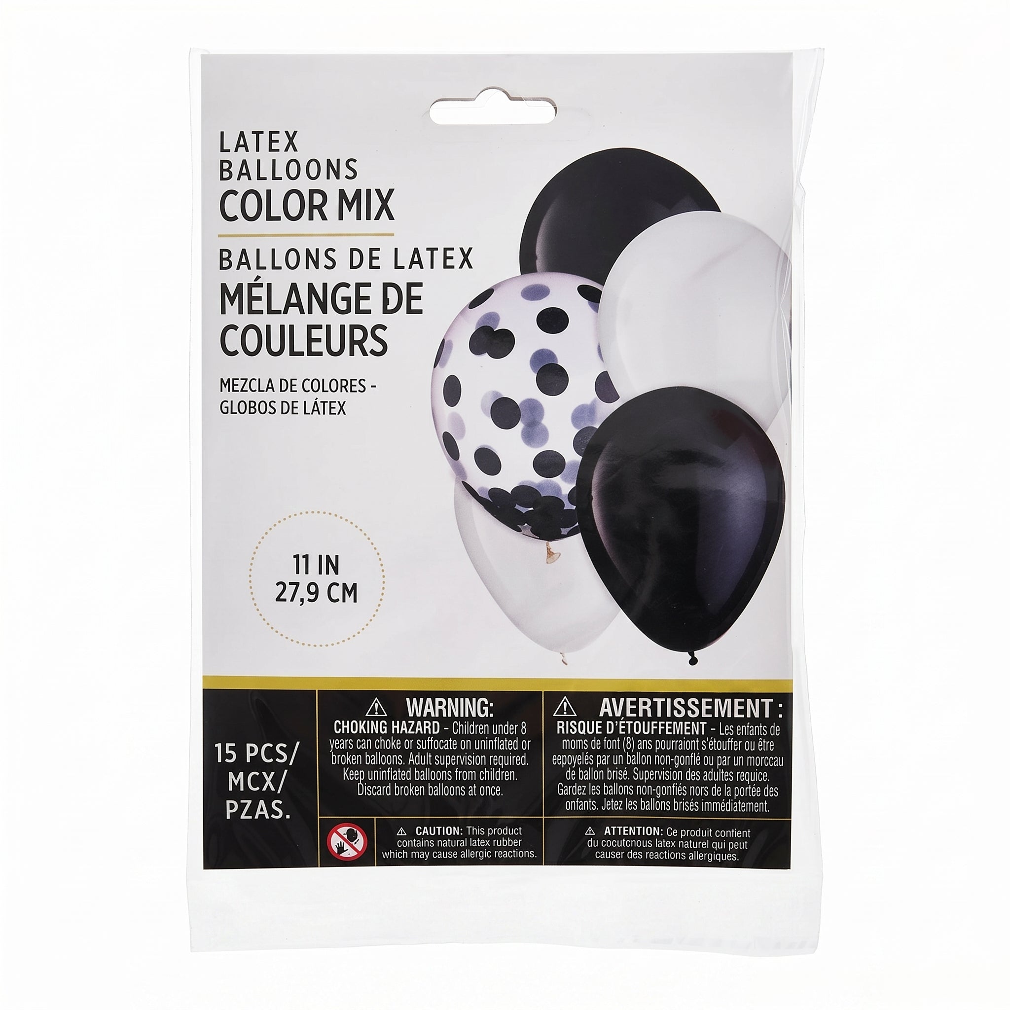 Celebrate in Style: 15-Pack White & Black Latex Balloons for Graduation