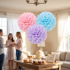 Pastel Fluffy Paper Pom Pom Decorations