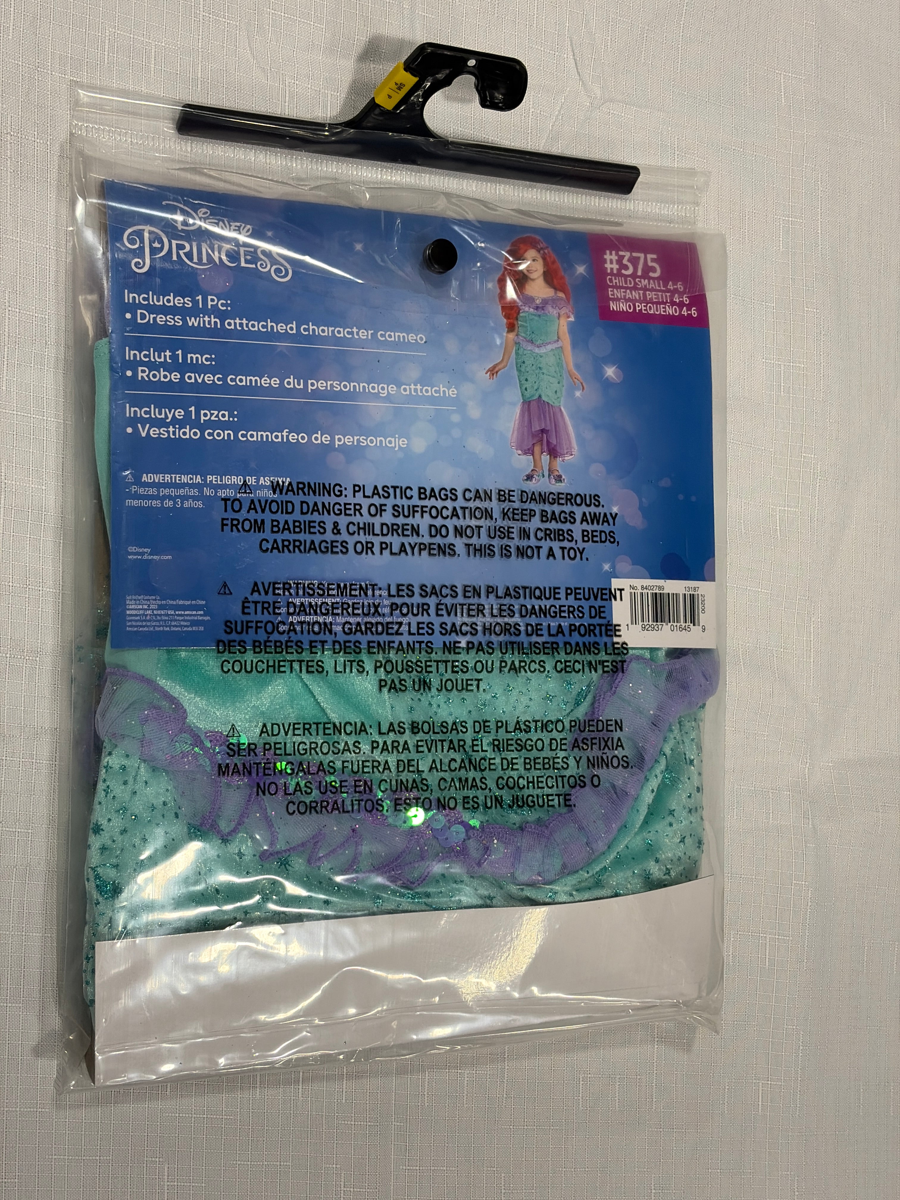 Disney The Little Mermaid Ariel Girls' Costume - Child S (4-6)
