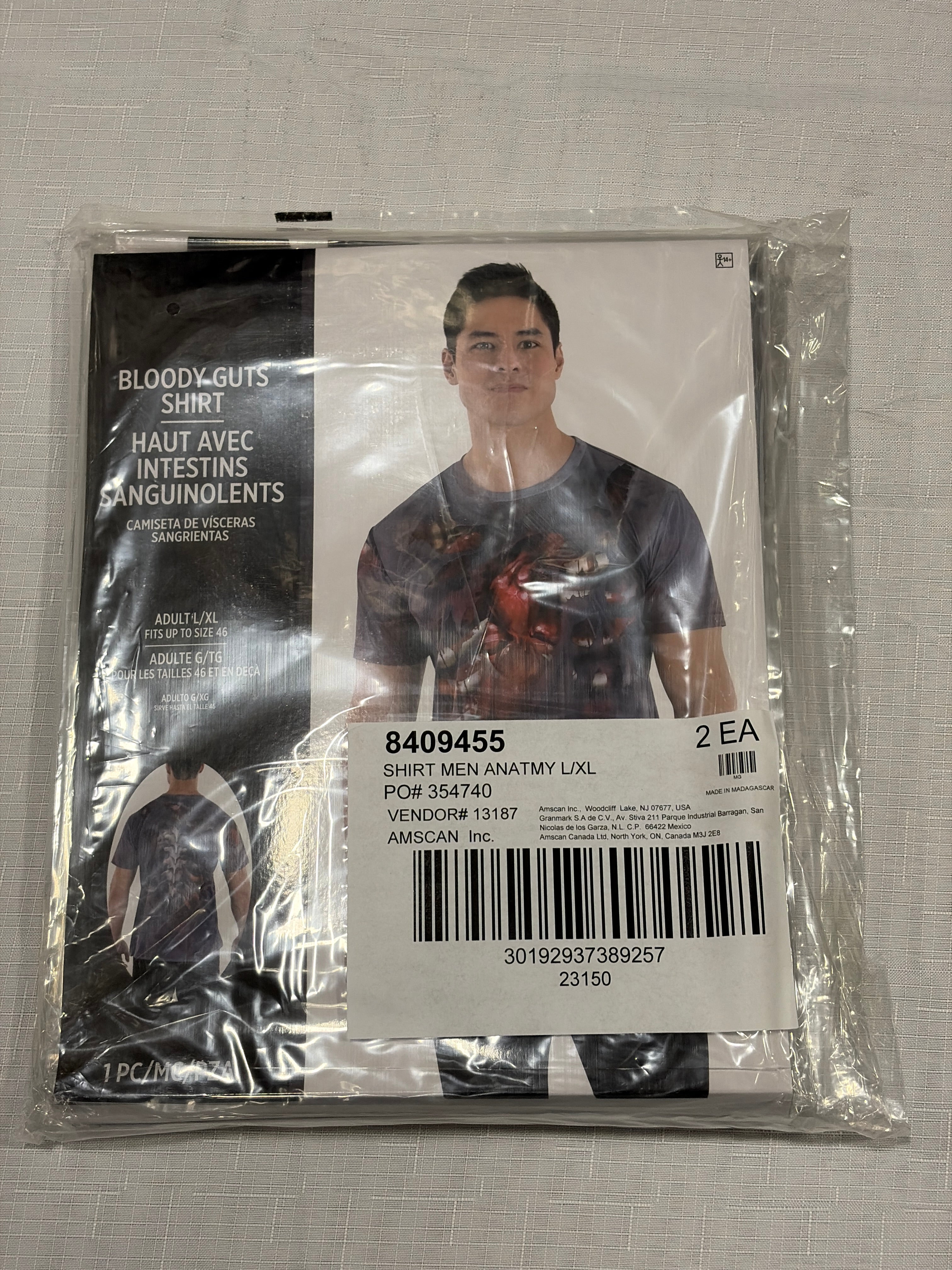 Men's Guts Anatomy T-Shirt Costume Accessory - Perfect for Halloween - Adult L/XL