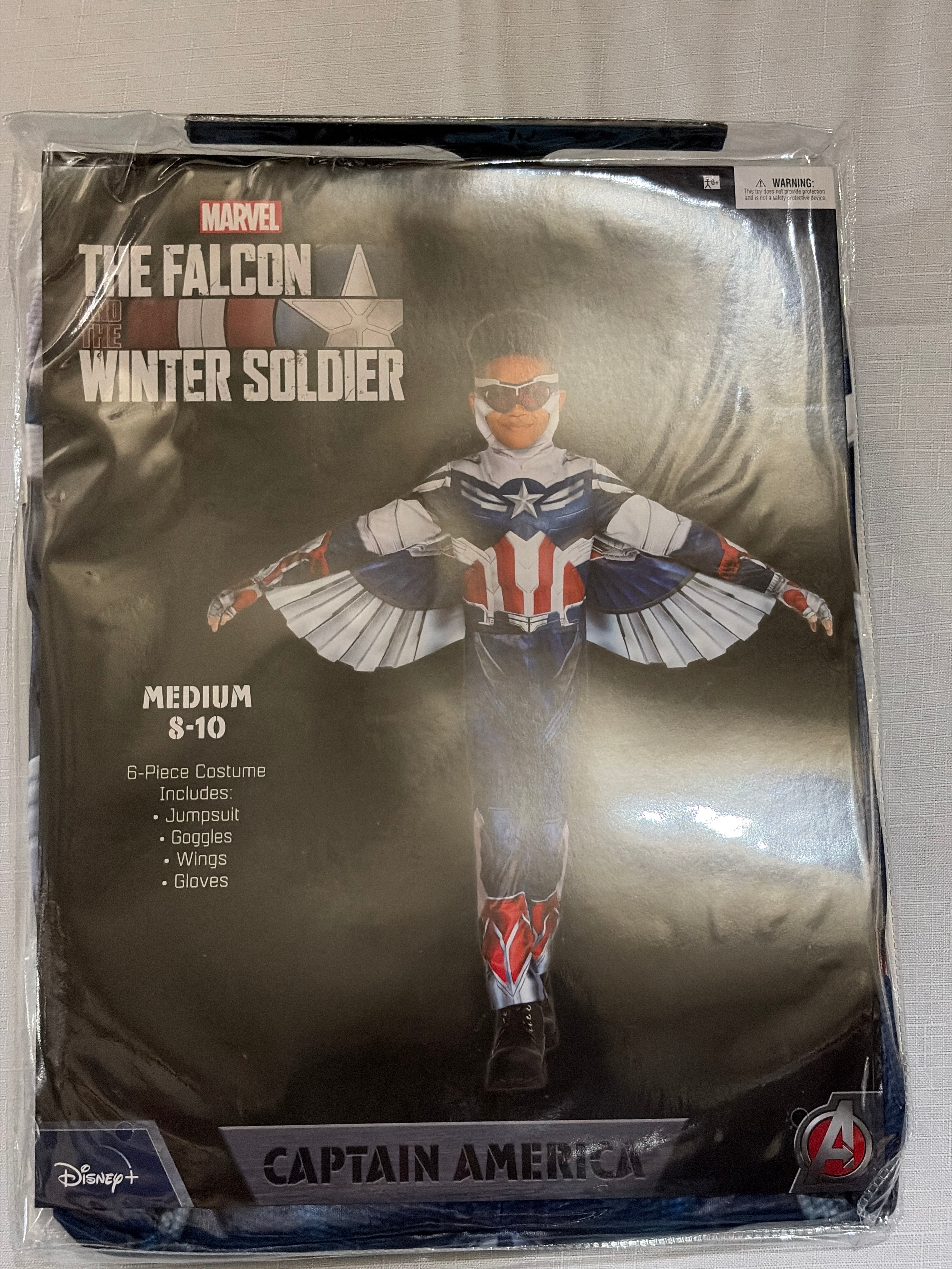 Marvel Falcon and Winter Soldier Sam Wilson Kids Costume with Wings & Mask - Child M (8-10)
