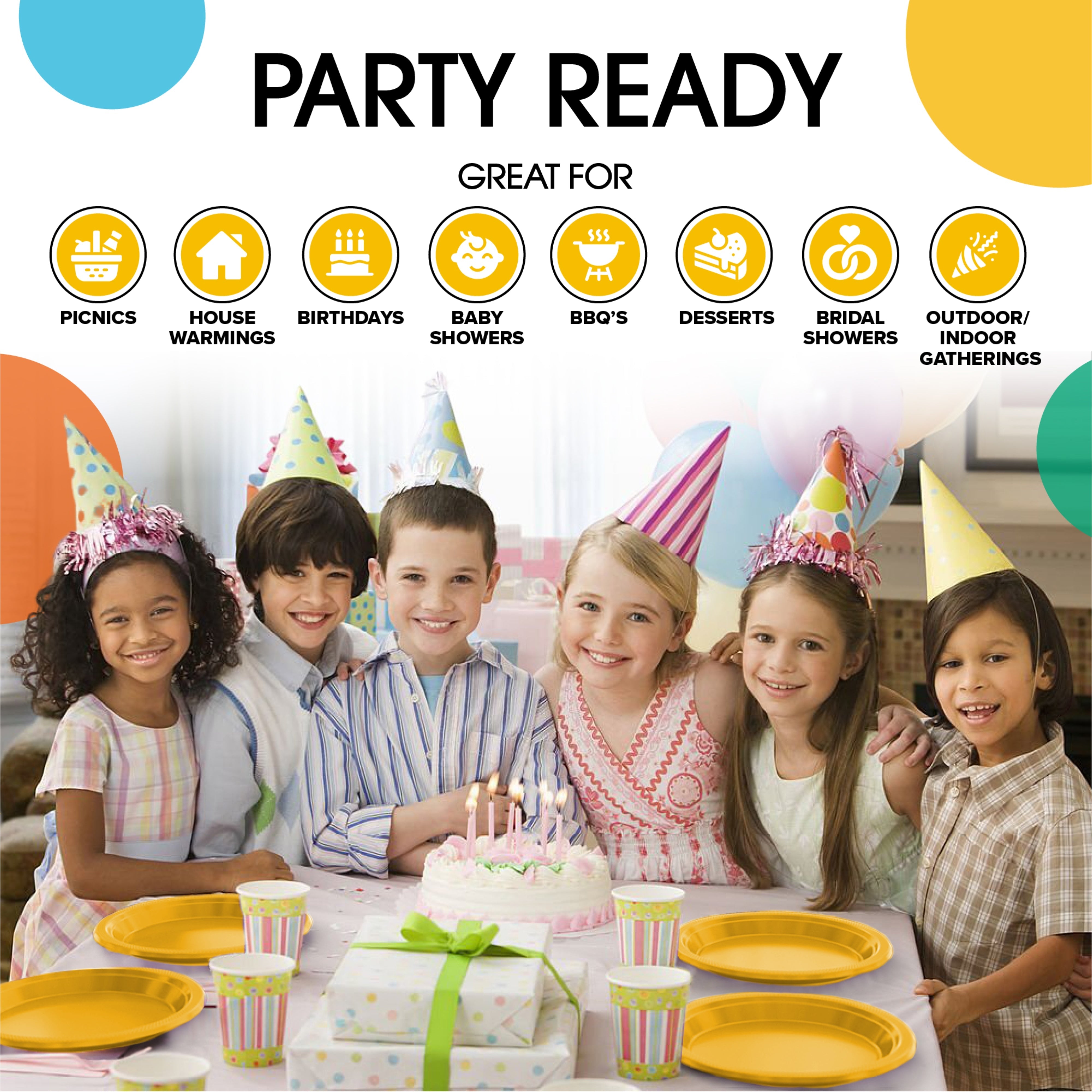 7 In. Yellow Plastic Plates | Case of 600