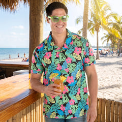 Summer Glow Tropical Print Shirt - Small/Medium