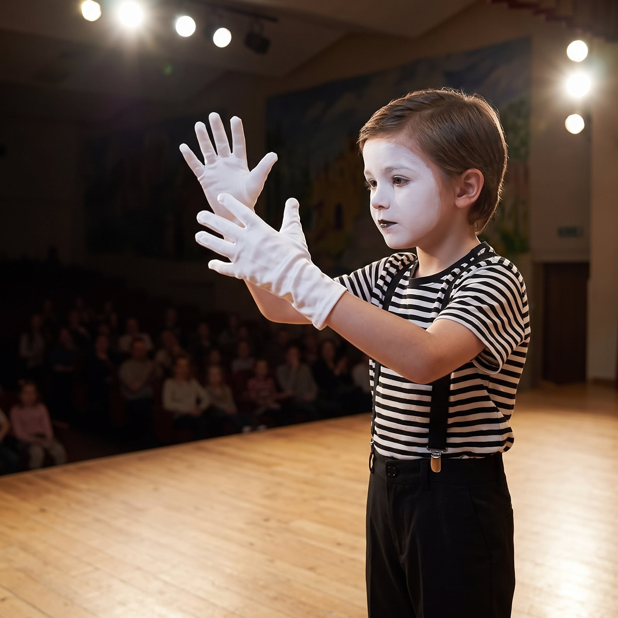 White Kids' Costume Gloves