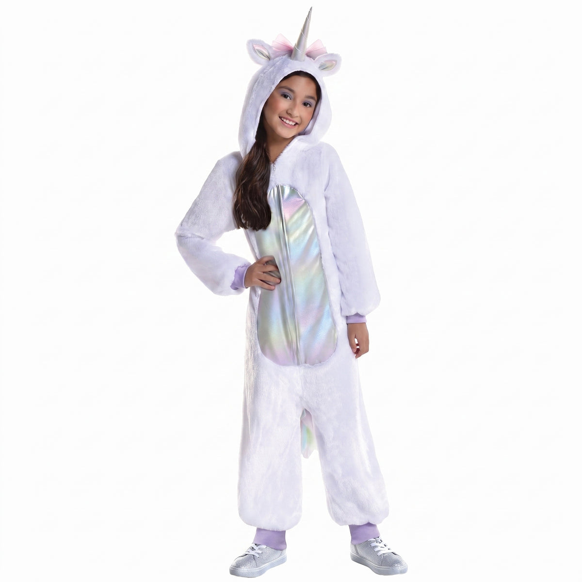 Rainbow Unicorn Fleece Jumpsuit Costume for Kids