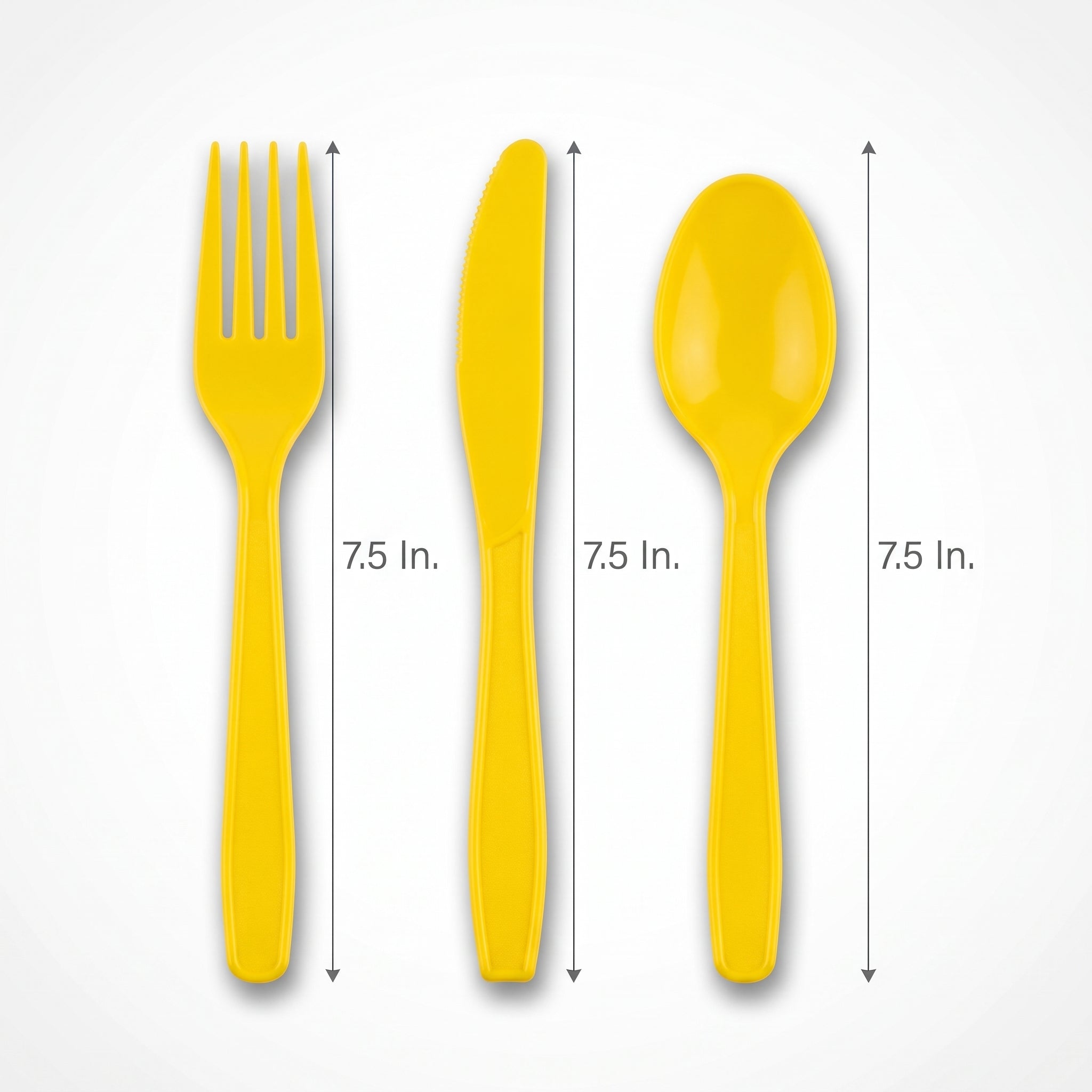 Vibrant Yellow Heavyweight Plastic Cutlery Set - 7.5 in. - 24 Count