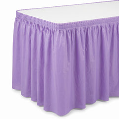 Elegant Lavender Plastic Table Skirt - 168" x 29"
