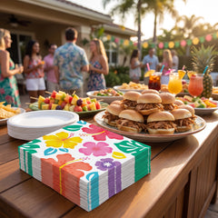 Vibrant Summer Hibiscus Luncheon Napkins - 6.5 In. x 6.5 In.