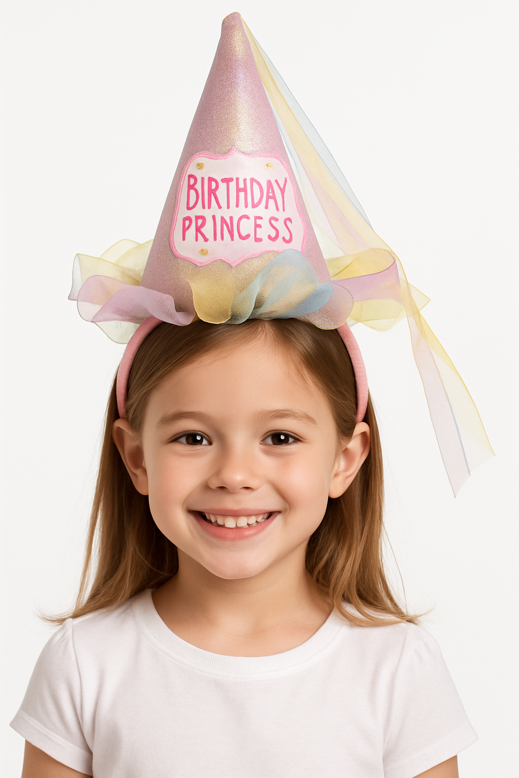 Birthday Princess Pastel Cone Hat Headband