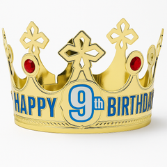 Customizable Gold Happy Birthday Crown with Number Stickers