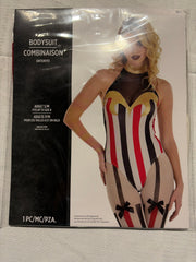 Womens Vintage Circus Bodysuit Costume for Halloween - Adult S/M