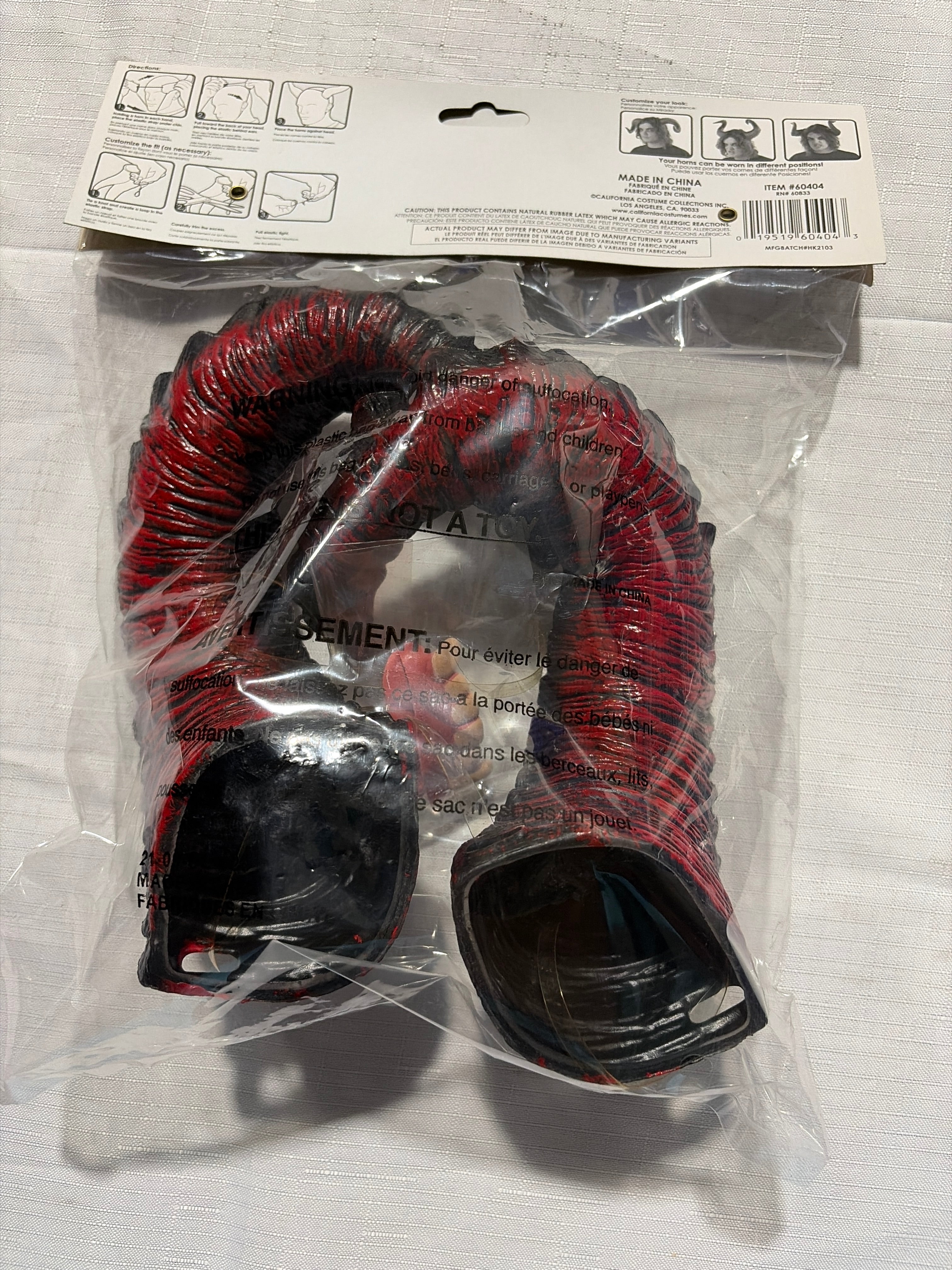 Adult Demon Horns and Teeth Set - 4 Piece Halloween Special FX Kit