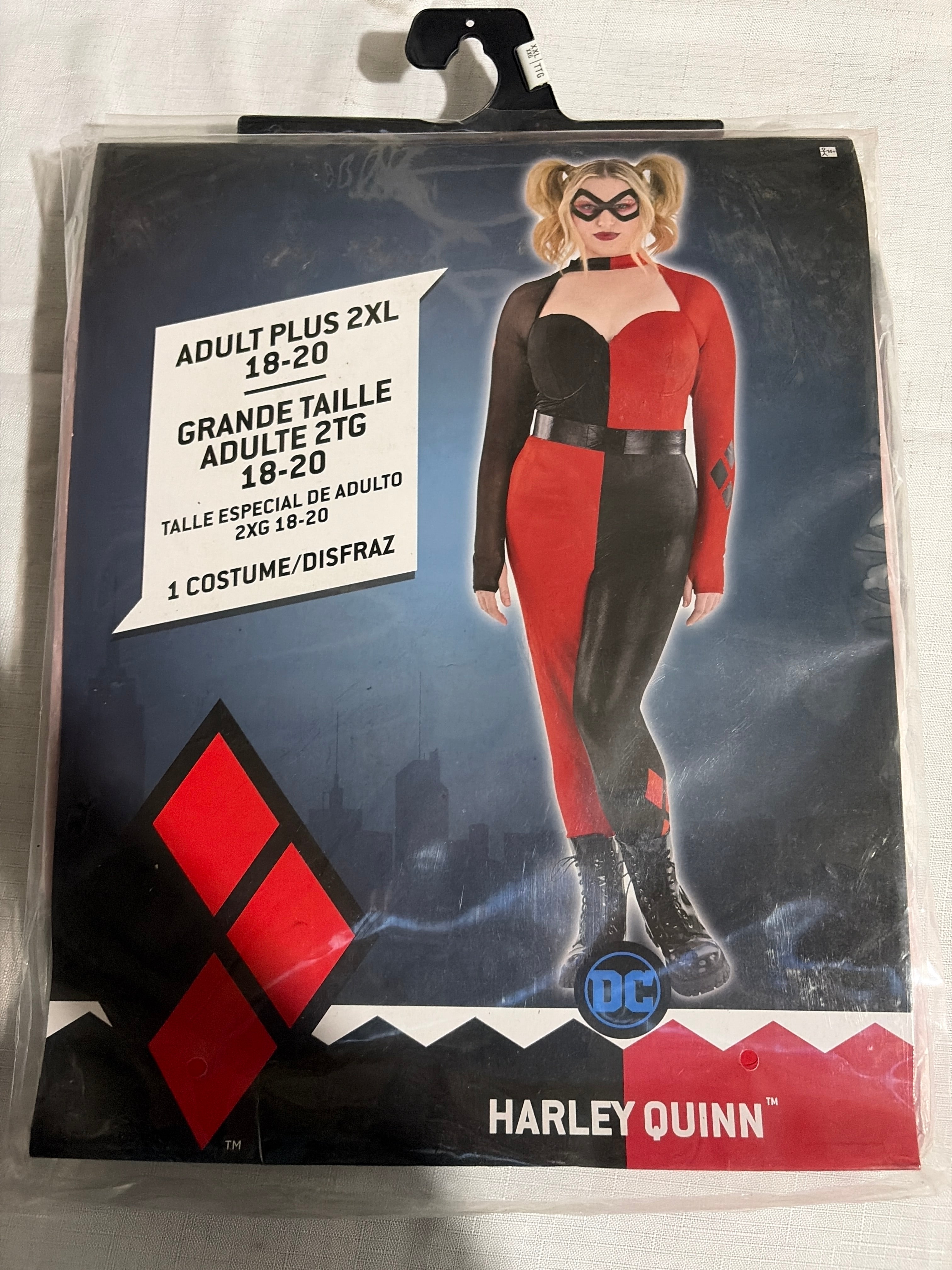 DC Comics Harley Quinn Halloween Costume for Women - Adult 2XL (18-20)
