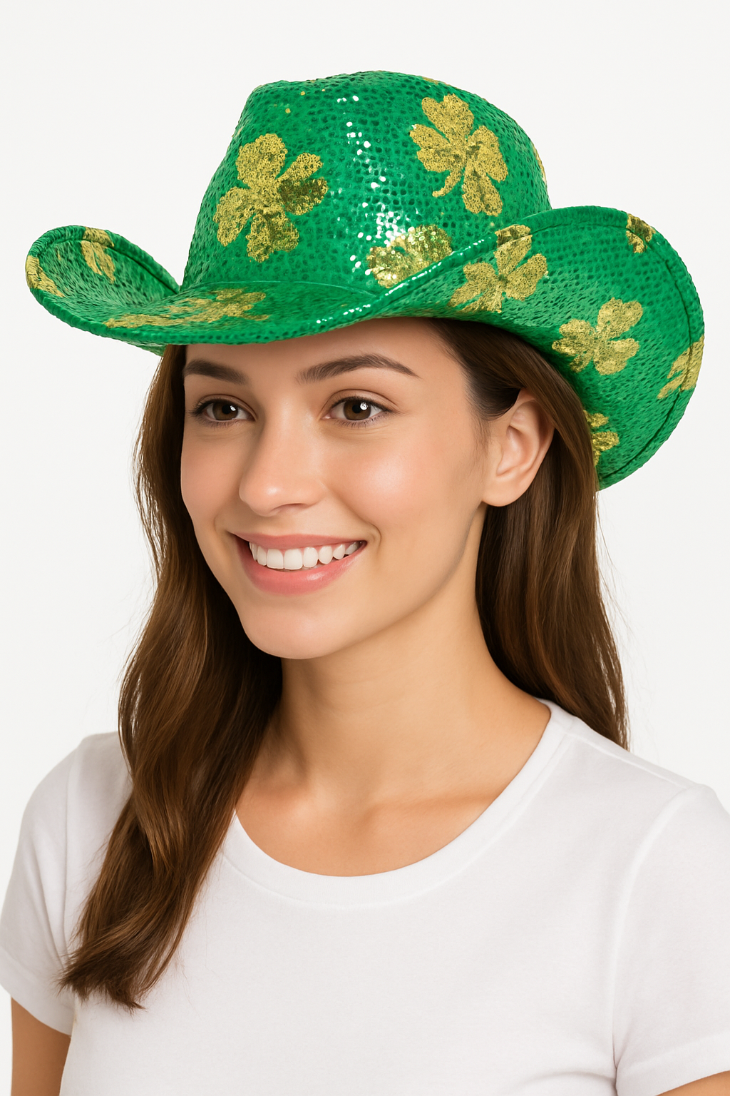 St. Patrick's Day Sequin Shamrock Cowboy Hat
