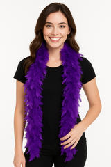 Vibrant Purple Feather Boa - 72" Luxe Costume Accessory